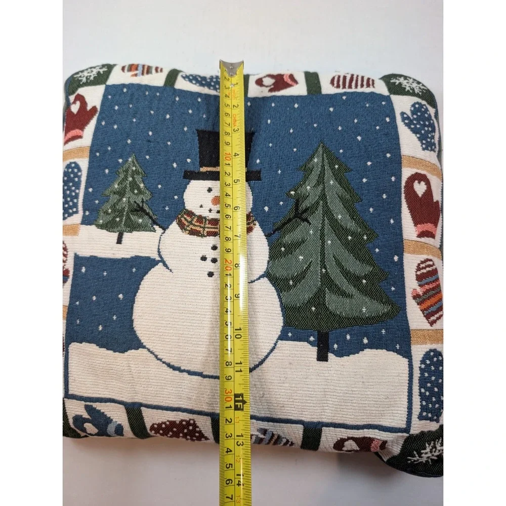 Christmas Snowman Needlepoint Tapestry Pillow 12x13 Winter Holiday